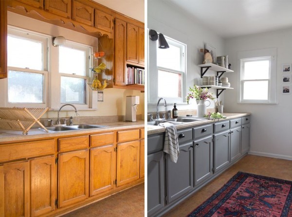 Antes y después: Renovar cocinas blancas con vinilos de imitación madera y  vinilos de colores lisos